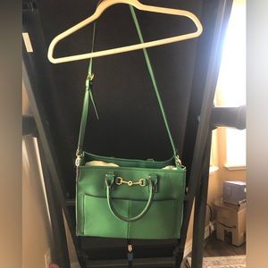 Green bag, gold hardware